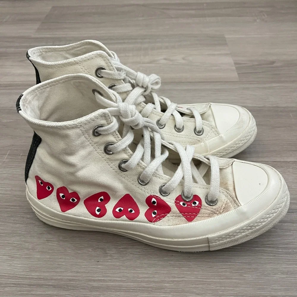 Converse Comme Des Garcons PLAY Unisex Shoes High Top Skater Casual M5/W7 White